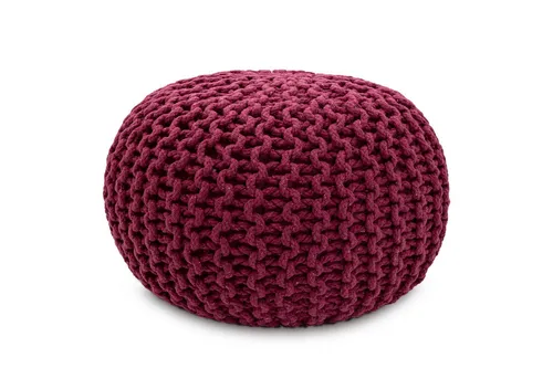 Amagohome Strickhocker Pouf Ø45 oder 55 cm aus recycelter Baumwolle - Trendiger Sitzpouf in Grobstrick-Optik, handgefertigt aus 100% recycelter Baumwolle. Leicht und vielseitig einsetzbar als Sitzgelegenheit oder Fußablage in jedem Raum.