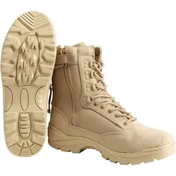 Mil-Tec Tactical Boot mit YKK® Zipper – Militärstiefel für Herren - Wanderschuhe, atmungsaktiv und komfortabel mit YKK-Reißverschluss für schnelles An- und Ausziehen – ideal für Outdoor, Einsatz und Freizeit.
