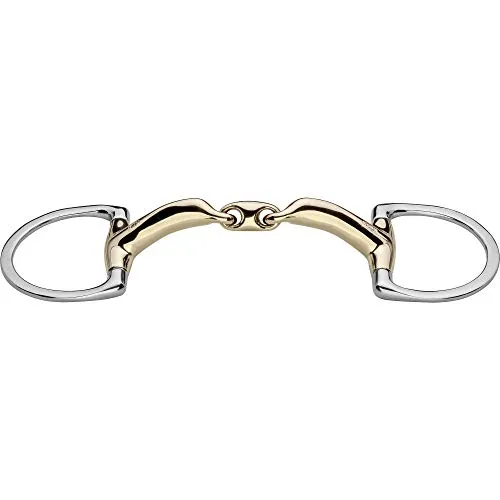 Sprenger novocontact Olivenkopfgebiss mit D-förmigem Ring - Sensogan 14 mm, 135 mm Weite - Olivenkopfgebiss für Pferde, ideal für sensible Tiere, die gelegentlich stark werden. Die ovale Form sorgt für weiche Einwirkung und ruhige Lage im Maul.