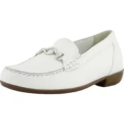 Waldläufer Hina MEMPHIS snow Damen Ballerina in Weiß - Slipper & Loafer, aus hochwertigem Leder gefertigt, ideal für einfaches An- und Ausziehen mit komfortablem Blockabsatz und Weite H.