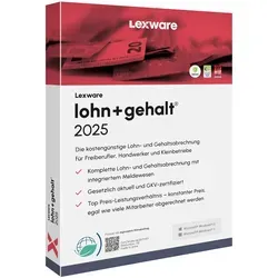Lexware lohn+gehalt 2025 - Abo Software - Office-Software mit automatisierter Entgeltabrechnung, ELStAM- und ELSTER-Schnittstellen, ideal für Unternehmen, die Effizienz und Aktualität schätzen.
