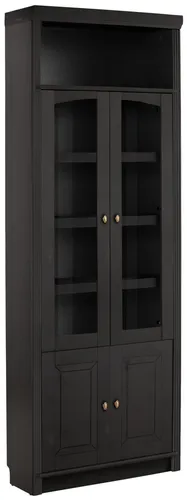 Vitrine OTTO HOME "Soeren Regal mit 2 Glastüren und 2 Holztüren, B/TH: 80/29/220 cm", grau (anthrazit), B:80cm H:220cm T:29cm