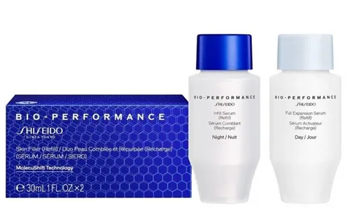 Shiseido Bio-Performance Skin Filler Duo Serum - Sonstige Gesichtspflegeartikel mit straffendem Lifting-Effekt, bestehend aus zwei Seren für Tag und Nacht, angereichert mit komprimierter Hyaluronsäure für intensive Feuchtigkeit.