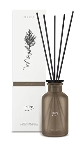 ipuro - sinnlicher ipuro cuir Raumduft - dezenter Raumerfrischer mit spritzigen Zitrusnoten & cremiger Vanille - eleganter Lufterfrischer in der Wohnung für ein puristisches Dufterlebnis 240 ml