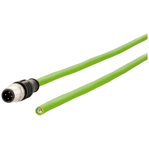 Metz Connect M12 Stecker 4-polig D-kodiert LAN-Kabel 500 cm - M12 Industrial Ethernet Kabel für sichere Datenübertragung in der Automatisierungstechnik. Robuste PUR-Leitung, ideal für Schleppketten mit bis zu 3 Mio. Biegezyklen.