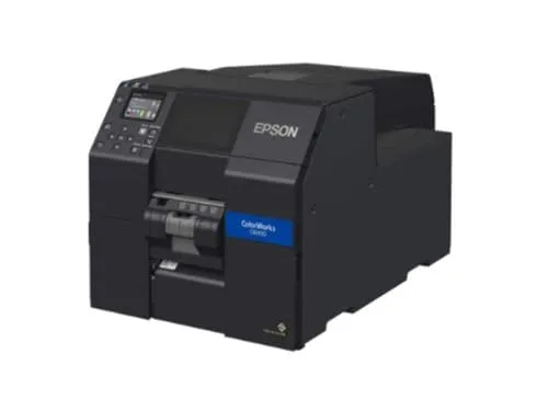 Epson ColorWorks C6000Pe Etikettendrucker - Farb-Tintenstrahldrucker für Etiketten mit hoher Auflösung (1200 x 1200 dpi), ideal für flexible Druckanforderungen in der Industrie und schnelle Produktionsabläufe.