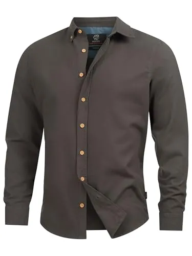 Indicode Langarmhemd Riverside Langarmhemd mit Button-Down-Kragen blau L