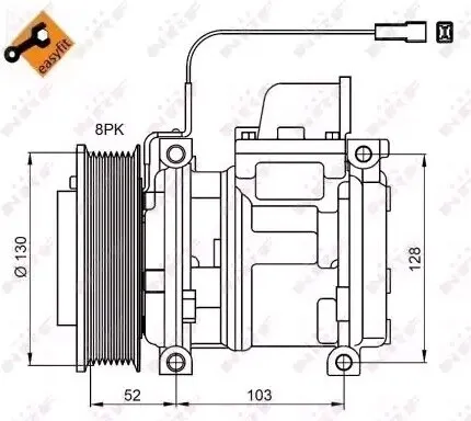 NRF Kompressor EASY FIT 32824 - Kompressor für Klimaanlagen, optimiert für einfache Installation und hohe Effizienz, ideal für Fahrzeugklimaanlagen.
