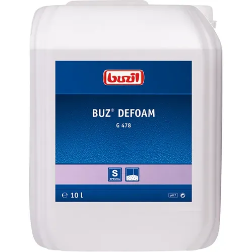 Buzil G478 Buz Defoam 10 L - Diverse B, effektiver Entschäumer für Maschinen, verhindert Schaumbildung in Schmutzwassertanks und sorgt für reibungslose Reinigung.