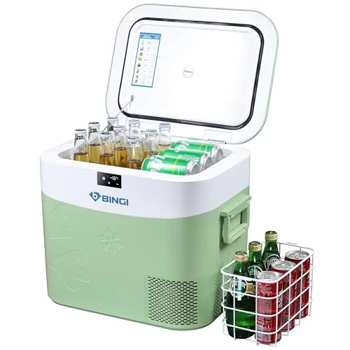 BINGI Kompressor Kühlbox 22L - Tragbarer Auto-Kühlschrank für Camping und Zuhause - Mini-Kühlschränke mit starker Kühlleistung von -18°C in nur 2 Stunden, ideal für Auto und Camping. Leicht und stoßfest, perfekt für unterwegs.
