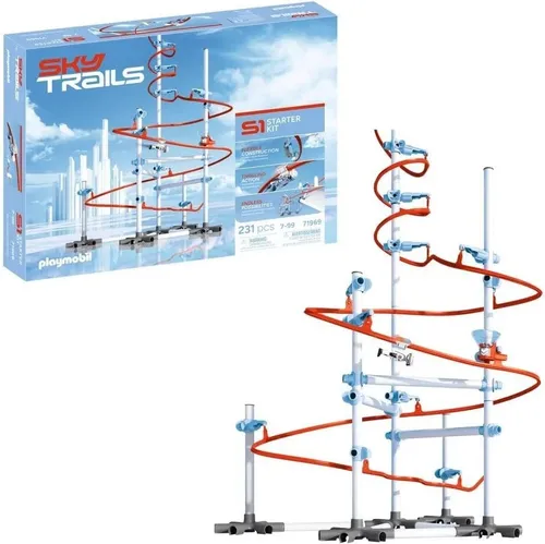 PLAYMOBIL Sky Trails: Konstruktionsspiel Starter-kit - Spielzeug für kreative Baumeister, baue aufregende Action-Strecken mit einfachem Plug-and-Play-System und erlebe rasante Abenteuer!