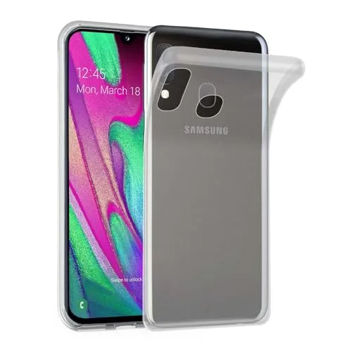 Cadorabo Hülle kompatibel mit Samsung Galaxy A40 Hülle Silikon Handyhülle für Galaxy A40 Case aus [Nie vergilben Technologie], Kratzfeste Schutzhülle für Samsung Galaxy A40 - VOLL TRANSPARENT