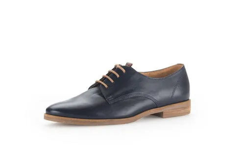 Gabor Damen Businessschuhe - Elegante Schnürschuhe in Midnight/Peanut - Damen-Schnürhalbschuhe mit leichter Mehrweite (G), aus hochwertigem Glattleder, ideal für Business und Büro, komfortabel mit 2.5 cm Blockabsatz.