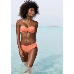 Bandeau-Bikini-Top VENICE BEACH "Lucky", Damen, Gr. 36, Cup A, rot - Stylisches Bandeau-Bikini-Top aus Recycling-Polyamid mit wattierten Cups und verstellbaren Trägern. Ideal für den Strand und vielseitig kombinierbar.