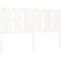 vidaXL Kopfteil Weiß 155,5x4x100 cm aus massivem Kiefernholz - Klassisches Bett-Headboard aus massivem Kiefernholz, bietet rustikalen Charme und eine bequeme Rückenstütze zum Lesen oder Entspannen im Bett.