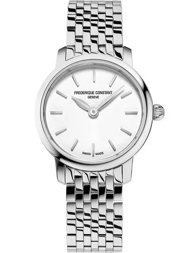 Frederique Constant Slimline Mini Damen Uhr FC-200S6B – Elegante Zeitmessung in Silber - Entdecken Sie die Frederique Constant Slimline Mini Damen Uhr FC-200S6B: Klassisches Design, präzises Quarzwerk und edles Edelstahlarmband in Silber für stilvolle Auftritte.
