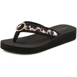 LASCANA Damen Badezehentrenner, Gr. 36, braun (schwarz, leo) - Stylische und vegane Sandalen von LASCANA mit modischer Ringapplikation "Italy". Ideal für Strand und Pool, aus wasserabweisendem, flexiblem Material gefertigt.
