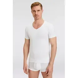 T-Shirt "Casual" V-Ausschnitt, Größe S - Weiß - Stylisches T-Shirt von Olymp in feiner, elastischer Jerseyqualität. Ideal zum Unterziehen, maskuline Silhouette und casual gut kombinierbar.