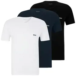BOSS Unterziehshirt Classic T-Shirt (3-St) - Fein gerippter V-Ausschnitt, bunt XL - Herrenunterhemden mit hochwertigem, angenehmem Tragekomfort aus 100% Baumwolle. Ideal für den täglichen Gebrauch und vielseitig kombinierbar.