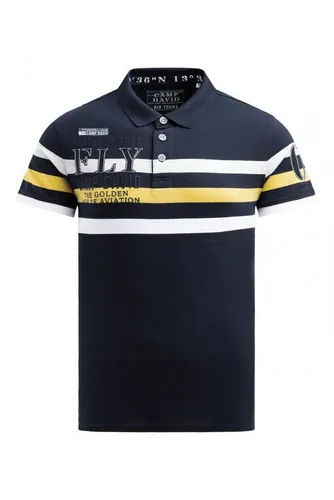 CAMP DAVID Poloshirt mit Streifen-Design 4XL - Herren-Shirt mit trendigem Streifen-Design und Artworks, aus 98% Baumwolle für hohen Tragekomfort und ideal für lässige Freizeitlooks.