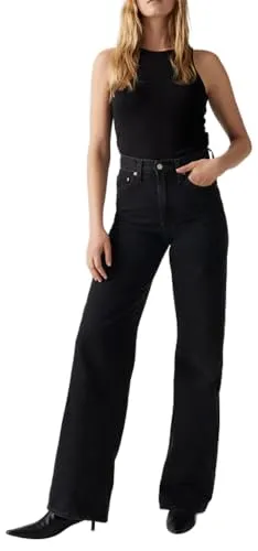 Levi's Ribcage Wide Leg Jeans für Damen - A6081-0001 in Schwarz (28/30) - Stylische Ribcage Wide Leg Jeans mit 70er-Jahre Flair, ideal für lässige Looks. Hohe Leibhöhe formt die Taille und verlängert die Beine. Aus hochwertiger Baumwolle für optimalen Tragekomfort.