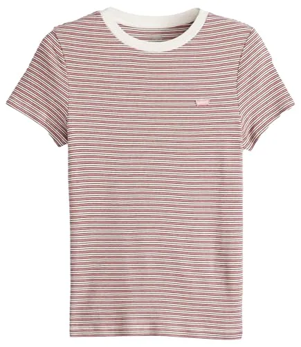 Levi's Essential Hm Ss Tee Monte Rio Stripe Zin - T-Shirts für Damen, figurbetonter Schnitt und ikonisches Levi's Logo für einen zeitlosen Look