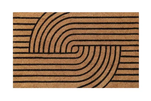 Fußmatte WECON HOME "Modern Mania" in Beige und Schwarz, 60x90 cm - Hochwertige Kokosmatte mit rutschfester Rückseite, ideal für den täglichen Einsatz. Langlebig und schmutzabweisend, verleiht sie jedem Raum eine stilvolle Note. Perfekt für ein elegantes Zuhause!