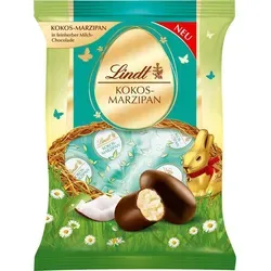 Lindt Schokolade | Kokos-Marzipan-Eier | 85g | Feinherbe Milchschokoladeneier mit zarter Kokos-Marzipan-Füllung - Entdecken Sie die köstlichen Kokos-Marzipan-Eier von Lindt für die Osterzeit. Ideal zum Teilen und Genießen, bringen sie Freude und Farbe auf jeden Ostertisch. Premiumqualität aus 175 Jahren Schweizer Schokoladentradition.