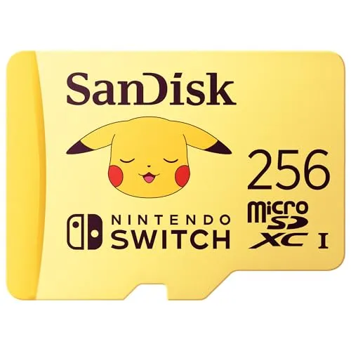 SANDISK MicroSDXC Pokémon 256GB für Nintendo Switch - Speicherkarten mit 256GB für Nintendo Switch, blitzschnelle Lesegeschwindigkeit von bis zu 100 MB/s und lebenslange Garantie für zuverlässiges Gaming.