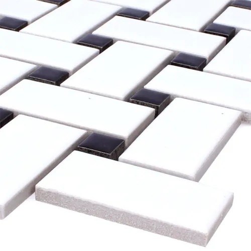 Mosaikfliesen Keramik Sevilla Weiss Schwarz - Schwarz - Elegante Mosaikfliesen in Weiß und Schwarz, ideal für kreative Gestaltung in Küche und Bad. Frostbeständig und vielseitig einsetzbar, sorgt diese Fliese für stilvolle Akzente in jedem Raum.