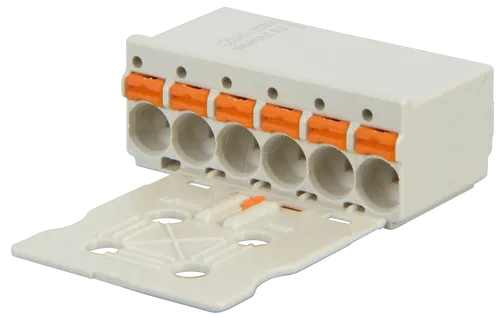 Wago 1-Leiter-Federleiste mit Push-in CAGE CLAMP® - Sonstige Elektroinstallationsartikel, lichtgrau, 6-polig und einfach zu handhaben dank Drücker und Entriegelungsschieber für eine schnelle Verbindung.