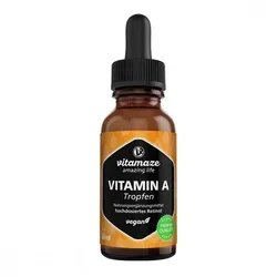 Vitamaze Vitamin A Tropfen 50 ml - Vitamaze Vitamin A Tropfen, 50 ml, unterstützen die Pflege von Haut und Augen. Ideal für die tägliche Einnahme zur Förderung des allgemeinen Wohlbefindens.