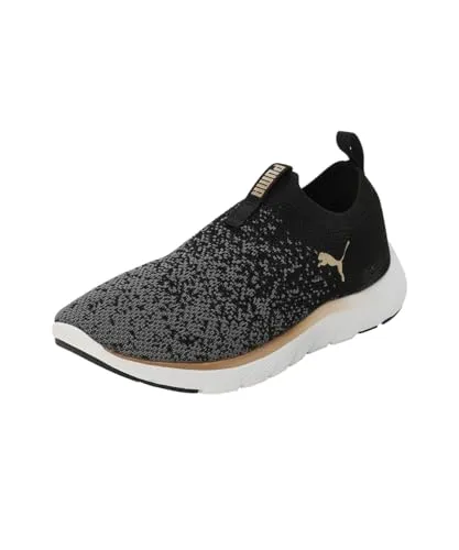 PUMA Softride Premier Slip-On Damen Laufschuh, Gr. 38, Schwarz - Laufschuhe mit PUMAs innovativer SOFTRIDE-Dämpfung für ganztägigen Komfort. Das gestrickte Obermaterial und die Slip-on-Design erleichtern das An- und Ausziehen.