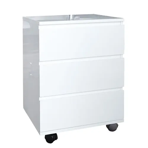 Riess-Ambiente Rollcontainer BIG DEAL 45cm Hochglanz Weiß - Moderner Rollcontainer mit 3 pflegeleichten Schubladen und Leichtlaufrollen, ideal für Zuhause oder Büro. Setze individuelle Akzente mit hochwertigem Design von Riess-Ambiente.