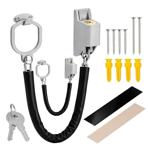 ONVAYA® Türkette | Türschloss Kette aus gehärtetem Stahl | Sicherheitskette für Türen im 2er Set - Maximaler Einbruchschutz für Ihr Zuhause! Die ONVAYA Türkette bietet zuverlässige Sicherheit ohne Bohren. Mit abschließbarer Funktion und Kunstleder-Schutz bleibt Ihre Tür optimal geschützt und sieht dabei gut aus.