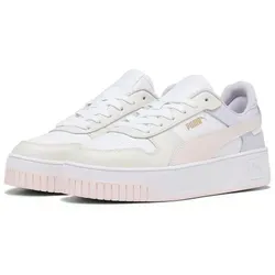 PUMA Damen Carina Street Sneaker - White Frosty Pink Alpine Snow, eleganter Leder-Sneaker mit hervorragendem Komfort und stylischem Design