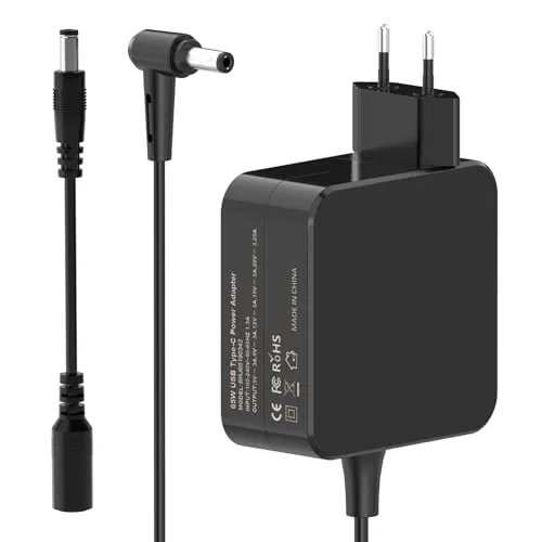 65W Ladekabel Laptop Netzteil Kompatibel mit ASUS X550 X550C X551 X551M X555 X555L X751 X751L X751M X751N F555L R510C R510L R751L AD883020 ADP-65DW EXA1208EH PA-1650-93 Ladegerät