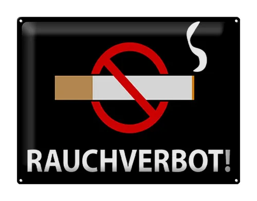 Femer GmbH Metallschild Hinweis 40x30cm Rauchverbot, (1 St), gewölbte Oberfläche, abgerundete Ecken, umgeschlagene Kanten
