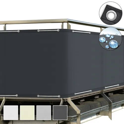 Sol Royal Balkonsichtschutz SolVision PB2 PES 300x90cm, Anthrazit - Balkonsichtschutz in stilvollem Anthrazit, wetterfest und ideal für mehr Privatsphäre auf Ihrem Balkon.