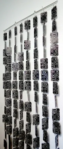 Türvorhang Fliegen Design Deko Insekten Kunststoff ARABESQUES NOIR Maße 90x200cm