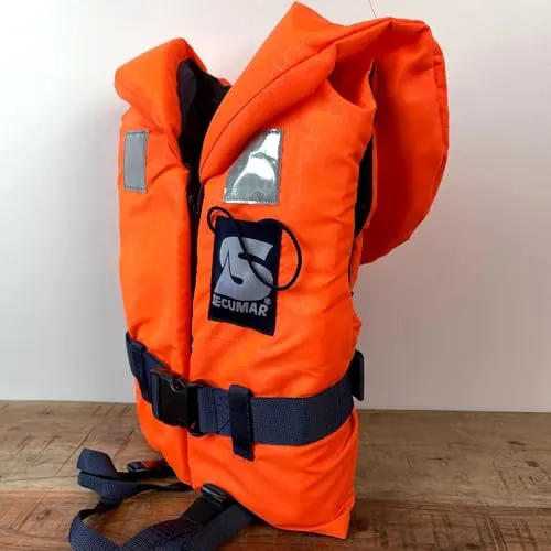 Secumar Rettungsweste Bravo 50 - 70 kg 100 N - Rettungsweste mit starkem Auftrieb und Kopfstütze, ideal für Sicherheit beim Wassersport. Ausgestattet mit Clip-Verschluss für perfekte Passform und Reflexionsstreifen für bessere Sichtbarkeit.
