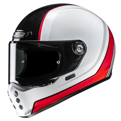 HJC Integraler Motorradhelm V10 HODU MC1, Größe M - Leichter und komfortabler Motorradhelm mit fortschrittlichem Belüftungssystem für optimale Luftzirkulation. Ausgestattet mit einem kratzfesten Visier und einem praktischen EASY-Befestigungssystem für schnellen Visierwechsel.