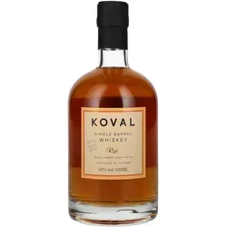 Koval RYE Single Barrel Whiskey - Ahornsirup-Finish 50% Vol. 0,5l - Ein einzigartiger RYE Whiskey mit Ahornsirup-Finish, hergestellt aus ungemälztem Bio-Roggen. Perfekt für Genießer, die außergewöhnliche Geschmacksnuancen schätzen.