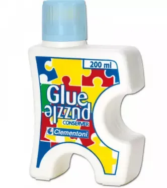 Clementoni Puzzlekleber - 200 ml transparenter Kleber mit Schwamm-Applikator, schützt Farben und ideal zum Aufhängen von Puzzles