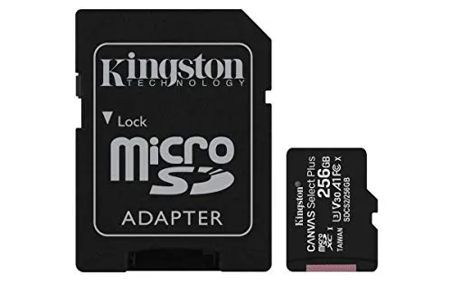 Kingston Canvas Select Plus microSD Speicherkarte, SDCS2/256GB Class 10 (inkl. SD Adapter)