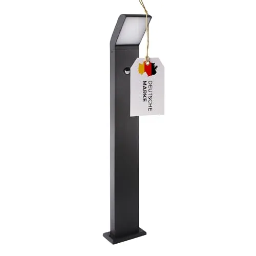 max K O M F O R T LED Außenleuchte mit Bewegungsmelder - Wegeleuchte aus hochwertigem Aluminium mit warmweißem LED Licht, 10W & 700 Lumen. Sparsam dank Dämmerungs- und Bewegungssensor, ideal für Terrasse, Garten und Eingänge.