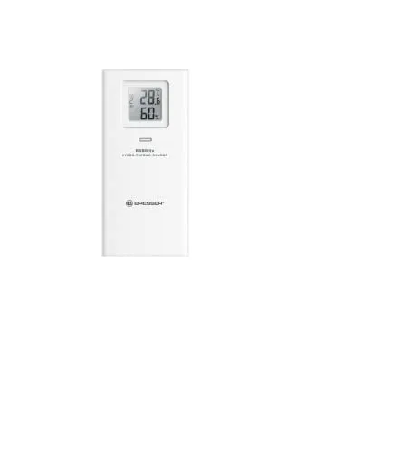 Bresser Thermometer/Hygrometer Sensor - Hygrometer mit präziser Temperatur- und Luftfeuchtigkeitsmessung, ideal als Zusatzsensor für Bresser Wetterstationen oder als Stand-Alone-Lösung mit 150 m Reichweite.