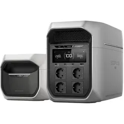 ECOFLOW Delta 3 Max Plus mit Zusatzbatterie 4 096 Wh - Erweiterbare Notstromversorgung für Camping und Zuhause: Passen Sie Ihre Kapazität einfach an und betreiben Sie nahezu alle Geräte mit 3 000 W Ausgang – ideal für lange Reisen oder Notfälle.