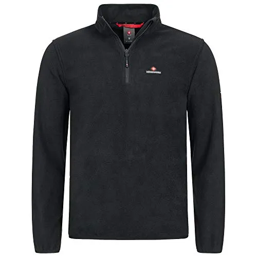 Höhenhorn Skyja Herren Fleece Pullover Schwarz Gr. 4XL - Sweatshirts für Herren, bietet optimalen Windschutz und Isolierung durch hochschließenden Reißverschluss und Stehkragen, ideal für kalte Tage.