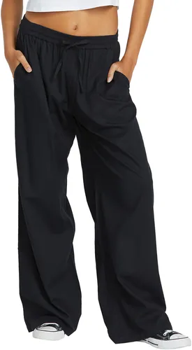 VOLCOM DROPPING IN Hose 2026 schwarz - Größe S - Die DROPPING IN Hose 2026 in Schwarz bietet perfekten Komfort mit elastischem Bund und stylischer Stone-Stickerei. Ideal für lässige Outfits, kombiniert aus Baumwolle und Viskose für angenehmes Tragegefühl.